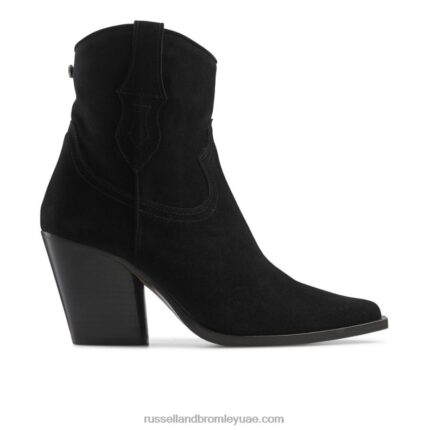 الحذاء الغربي بكعب النقدية 8840R342 أسود نحيف Russell And Bromley