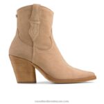 الحذاء الغربي بكعب النقدية 8840R344 اللون البيج نحيف Russell And Bromley