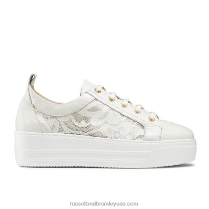 حذاء بوردووك دانتيل 8840R78 أبيض نحيف Russell And Bromley