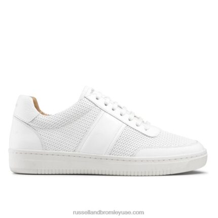 حذاء رياضي برقبة دائرية من أكسفورد 8840R472 أبيض رجال Russell And Bromley