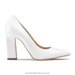 حذاء كورت بكعب نصل 100 نقطة 8840R163 أبيض نحيف Russell And Bromley