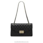 ⁦حقيبة كتف سلسلة كبيرة quiltchain 8840R669 أسودRussell And Bromley⁩ - الصورة ⁦3⁩