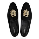 ⁦سليبون مطرز باروك 8840R578 أسود رجال Russell And Bromley⁩ - الصورة ⁦3⁩
