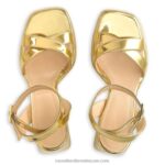⁦صندل ذو نعل سميك groovybaby 8840R140 ذهب نحيف Russell And Bromley⁩ - الصورة ⁦3⁩