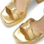 ⁦صندل ذو نعل سميك groovybaby 8840R140 ذهب نحيف Russell And Bromley⁩ - الصورة ⁦4⁩
