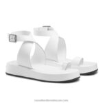 ⁦صندل فلاتفورم toetally 8840R416 أبيض نحيف Russell And Bromley⁩ - الصورة ⁦2⁩