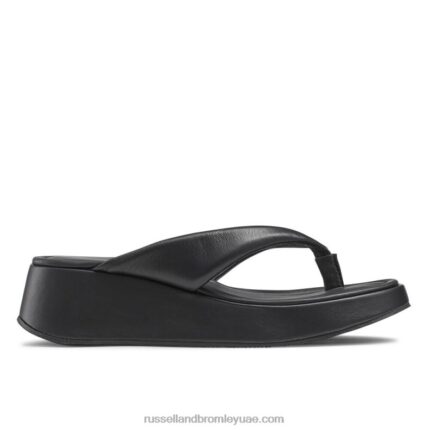 hoxton اصبع القدم صندل flatform 8840R413 أسود نحيف Russell And Bromley