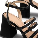 ⁦yeahbaby منصة strappy المرصعة بالجواهر 8840R180 أسود نحيف Russell And Bromley⁩ - الصورة ⁦4⁩