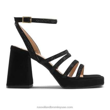 yeahbaby منصة strappy المرصعة بالجواهر 8840R180 أسود نحيف Russell And Bromley